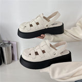 Summer, The New Baotou Thick-Soled Sandals Are Hollowed Out And Breathable To Wear Small Heightened Sandals Spot Sandals For