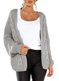 spring and autumn new thick needle twist knit cardigan women's mid-length solid color casual loose coat