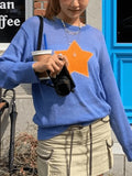 Star Pattern Semi Sheer Knit Top- Outfit