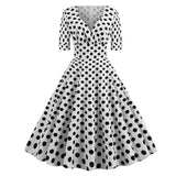 Green Solid Rockabilly 1950S Vintage Ruched V Neck Elegant Party Dress Women 2021 Summer Half Sleeve A Line Midi
