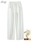 Loose Sweatpants 2023 Autumn Women Red Sport Pants High Waist Loose Trouser Female Fashion Streetwear Straight
