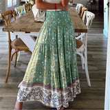 Printed Polyester Fiber Casual High Waist Long