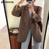 Chic Loose Light Green Women Blazer Summer One Button Female Suit Jacket Full Sleeve Outwear blaser femme
