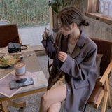 Zingj Autumn Dress New Sense Chic Gray Small Suit Jacket Female Small Person Design Sense Niche Suit-Outfit