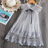 Winter Girls Dress Flower Red Girls Clothes Lace Girls Casual Clothing Party Dress For 3-8 Years Christmas Girls
