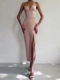 New Summer Women White Bodycon Bandage Dress Sexy V Neck Spaghetti Strap Club Celebrity Evening Runway Party Long