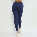 Zingj Embarrassment Line Peach Hip Fitness Yoga Pants Waist Cross Hollow Out Tight Sports Fitness Pants-Outfit
