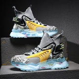 Fashion Classic Men Sneakers Spring Breathable Running Shoes for Men Graffiti Sport Shoes High-top Mesh Walking Jogging