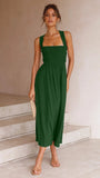 Zingj 2023 Sexy Outback Solid Color Cotton And Linen Collar Sling Dress