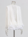 French Famous Style Long-Sleeved Short Dress 2025 New Fashion Transvele Mesh Yarn Sexy Lotus Leaf Side Short Dress
