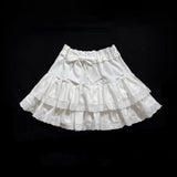 Summer Japanese Kawaii Lolita Pleated Skirts Womens Sweet Lace Patch Ruffle Cake Skirt Cute Bow Faldas Mujer Moda