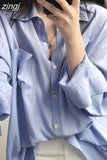 Harajuku Oversize Loose Casual Shirt Women Korean Fashion Wind Lazy Female Long Sleeve Blouse Chic Preppy Style Y2K
