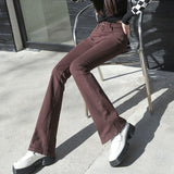 Color Women Flare Jeans Pants Button Down Pants Zipper Stretch Jeggings Elastic Denim Skinny Bootcut Casual Fashion