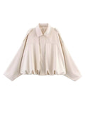 Women's 2025 Spring New Fashion Pilot Bat Sleeve Zipper Jacket