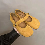 Elegant Mary Shoes Summer New Lovely Lady Style Frosted Round Head Shallow Single