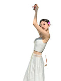 Zingj Square Collar Sling Top Women's High Waist Show Slim Long Skirt Stitching Lace Suit