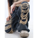Sense Of Hole In Street Sticker In Summer A Minority Of Jeans Men's Ins Baggy Straight