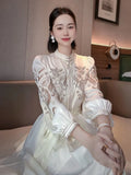 Women Fashion Vintage Prom Midi Dress Elegant Vestdios Female A Line Party
