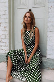 Women Maxi Party Dresses female sleeveless vestidos Elegant Beach Polka Dot Dress Floor Length Evening Club Dress Ladies