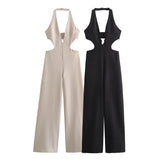 2025 New Women's Neck Collar Long Jumpsuit