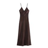 Women's Clothing 2025 Spring New Sleeveless Temperament Silk-Sense Silk-Sense-Backed V-Necked