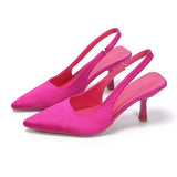 Zingj Size High Heel Sandals Baotou Back Empty Rear Trip New Shallow Pointed Single Heel Heels-Outfit