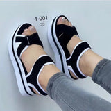 New Large-Size Thick-Soled Sandals Women's Flat-Soled Velcro Women's Beach