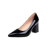 New Light-Mouthed Thick-Heeled Fashion Singles Women Ladies Shoes Large-Size High Heeled Work