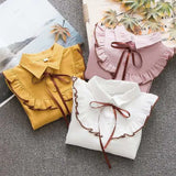 Spring Summer 2020 Cotton Blouse for Big Girls Striped Clothes Children Long Sleeve School Girl Shirt Kids Tops 2-8