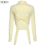 2021 Spring Hollow Out Knit Pullover T-Shirt Vest Two Pieces Woman Chic Crop Top Korean Style Streetwear Basic