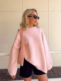 Zingj Shot-Hot Winter 2023 New Pink Sweet Round Collar Set Sweater-Outfit