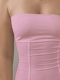 Paneled Solid Color Bandeau Top- Outfit