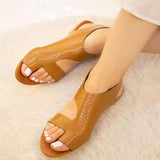 Zingj Summer New Clip Toe Foot Roman Sandals Large Size Flat Sandals Women Spot- Outfit