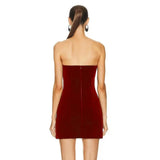 Women's Love Hot Diamond Decoration Sexy Hollow Breast Skirt Short Dress Dress Dress Dress Dress