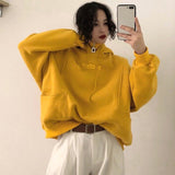 Women Autumn Winter Trendy Korean Style Simple Casual Ulzzang High Quality Streetwear Soft Loose Solid Womens