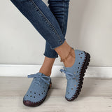 Fit Thick Sole Flats Korean Style Shoes For Women Cozy Leather Slip On Shoes Pregnant Woman Maternity Shoes Women's