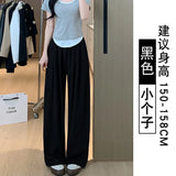 Milkfy Broad Leg Trousers Women's Summer Thin 2025 New High-Waisted Vinegar Ice Straight