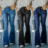 Street High Waist Large Stretch Flared
