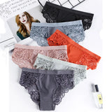 Women's Underwear Panties Seamless Sexy Lace Low-Waist Hollow Female Briefs Intimate Underpants For Lady Plus Size