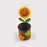 Zingj New Knitting Sunflower Pen Holder Hand Woven Wool Pen Holder Teacher's Day To Send Teachers Friends