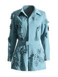 Zingj Spring New Fashion Temperament Three-Dimensional Flower Design Sense Closed Waist Show Thin Jumpsuit