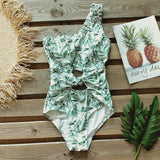 One Shoulder Swimwear 2021 New Printed One Piece Swimsuit Push Up Bathing Suit Beach wear Monokini
