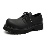 2025 Web Celebrity Thick Platform Korean Version Black Premium Sense Casual Dress Business Fashion Derby Shoes
