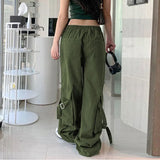 Elastic Waist Straight Leg Cargo PantsOutfit