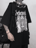 Men's Gothic Ancient Cross Graphic Tee- Outfit