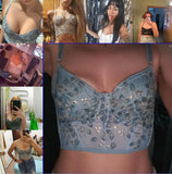 Street Women's Camisole New Fashion Embroidered 3D Petal Bustier Bra Cropped Tops Female Thin Underwear