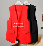 Vest Women's Small Vest 2025 Spring And Autumn New Repair Outside The Folding Women's Shoulder White Short Horse