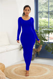 Sexy Long Polyester Spandex Dress Fashion Sleeve