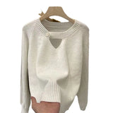 Zingj Sense Inside The Bottom Of The 2024 Autumn / Winter New Sweater Jacket Female Gentle Wind Soft Waxy Sweater-Outfit