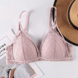 Lace Bralette Wireless Bras For Women Transparent Underwear One-Piece Floral Lace Brassiere Push Up Lingerie Backless